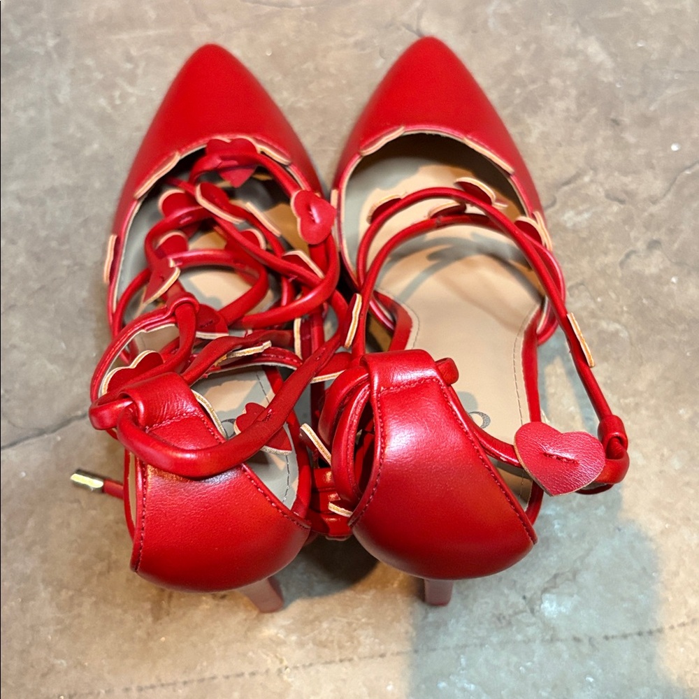 New York & Company Red Heart Lace Up Size 8 NIB - Picture 7 of 10